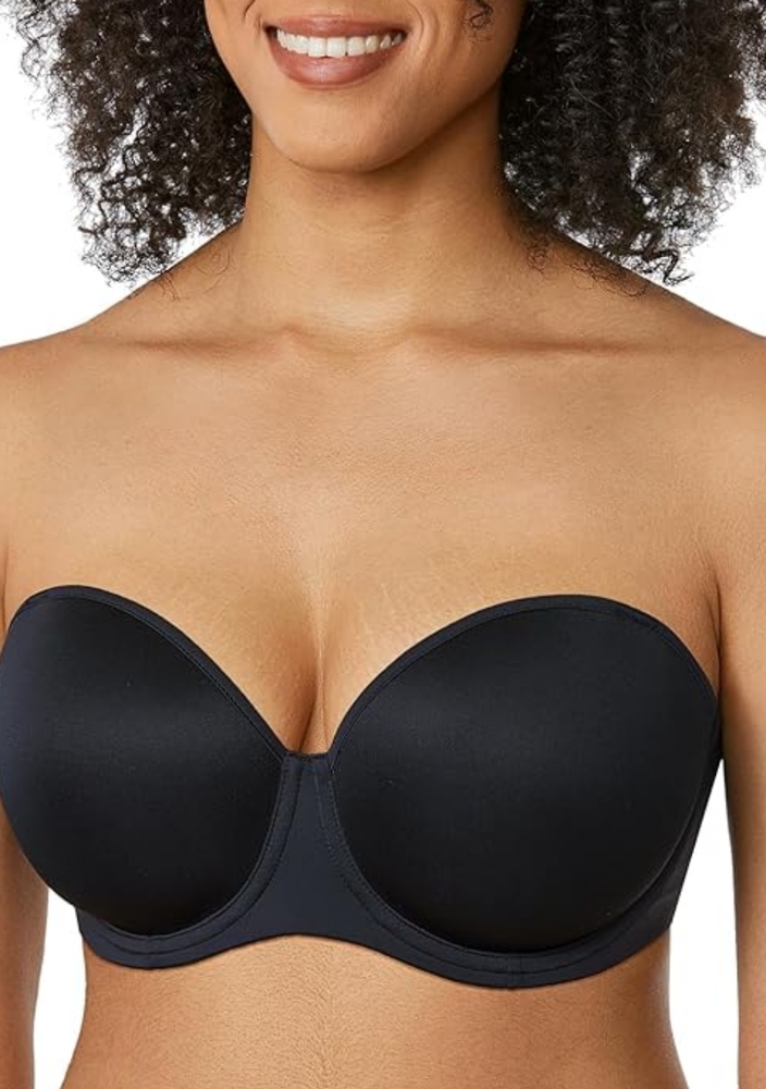 AISILIN Women's Black Strapless Bra 34H Big Bust Contour Underwire Plus Size